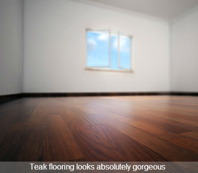 gorgeous teak flooring in bedroom